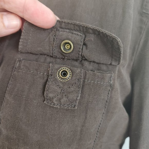 J. Crew Linen/Cotton Blend Utility Jacket, Size S/M - Picture 8 of 12